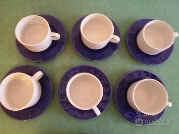 6 tazze thè/latte Kahla Duett ceramica con piattin
