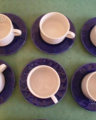 6 tazze thè/latte Kahla Duett ceramica con piattin