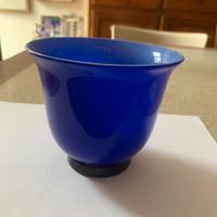 Venini vaso blu elettrico e nero 1982
