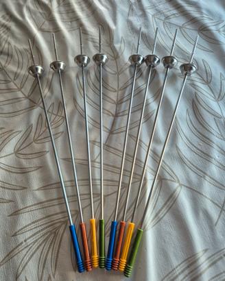 Set 8 spiedini in acciaio inox