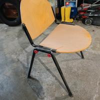 5 sedie con seduta in legno 