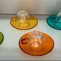 6 tazzine da caffè trasparenti colorate