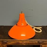 Lampadario Arredo In Metallo Anni ‘80 Arancione