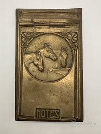 Porta bloc-notes cavalli metallo