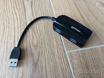Hub USB 3.0 Manhattan lettore schede SD MicroSD