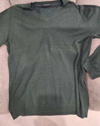Maglione cotone uomo verde Sisley