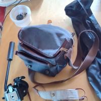 Borsa fotografica reflex tessuto pelle