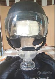 Casco moto Andrea Cardone in pelle con visiera 