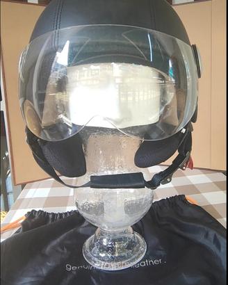 Casco moto Andrea Cardone in pelle con visiera 