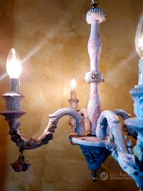 LAMPADARIO 4 LUCI DI PORCELLANA