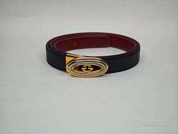 Cintura Vintage GUCCI in Pelle con Fibbia GG