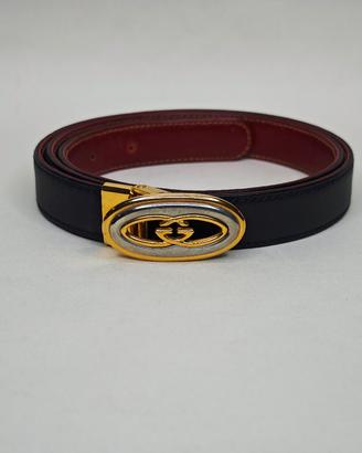Cintura Vintage GUCCI in Pelle con Fibbia GG