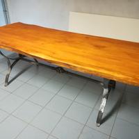 tavolo ferro battuto e legno 