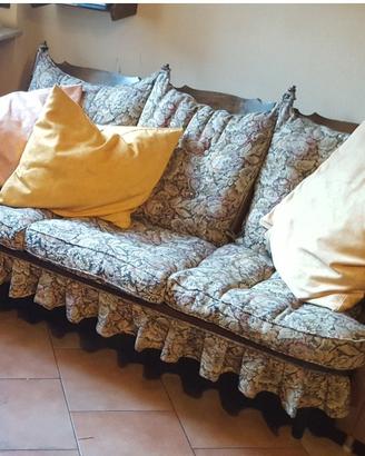 divano a dondolo vintage in noce originale anni 70