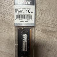 Lexar 16gb ddr4 nuovo 3200 so dimm