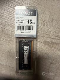 Lexar 16gb ddr4 nuovo 3200 so dimm