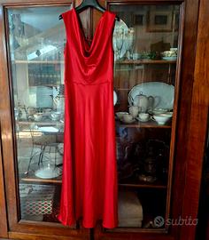 Vestito midi raso rosso Imperial