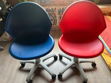 Coppia Sedie con ruote