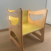 Sedia multiuso in legno per bambini con nome