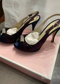 Scarpe cerimonia Marra raso tacco 10 tg 37,5