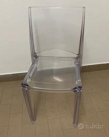 Sedia in plastica trasparente robusta