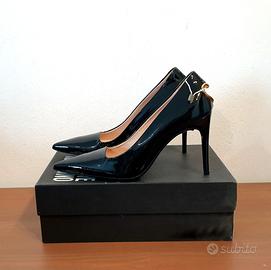 Decolletè con tacco, vernice, nero, Moschino, n.40