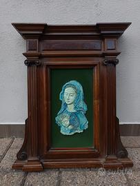 Capoletto maiolica Madonna d'epoca 