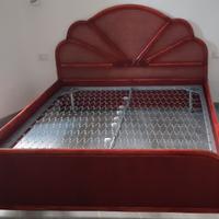 Letto matrimoniale in giunco rattan con legature i