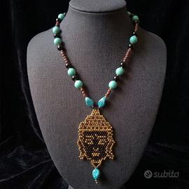 Collana Vintage Etnica Tibetana Buddha artigianale