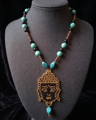 Collana Vintage Etnica Tibetana Buddha artigianale