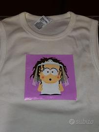 maglietta bianca senza maniche stampa South Park R