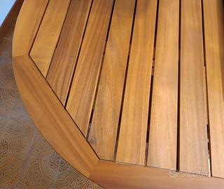 Tavolo ovale da giardino in legno massello