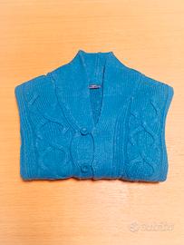 🧥 LOTTO Cardigan Collo Alto MAGLIONE UOMO Blu 💙