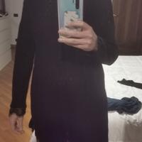 vestito nero traforato