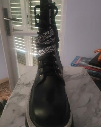 anfibi con plateau e strass