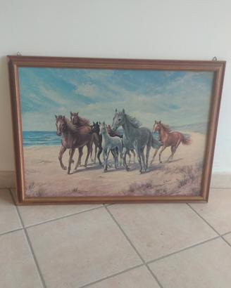 Quadro "cavalli in spiaggia"