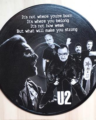 Vinile 33 giri da parete omaggio agli U2 