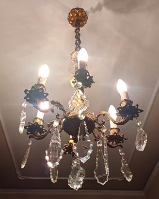 LAMPADARIO A 6 LUCI, STILE ROCOCO, ITALIA XX