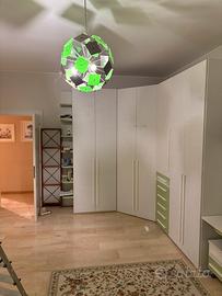 Lampadario a globo verde argento