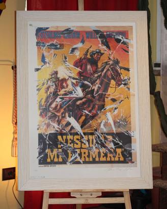 Mimmo Rotella multiplo su carta 100x70