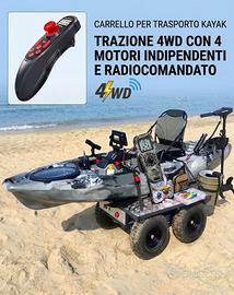 carrello 4wd elettrico trasporto kayak su sabbia
