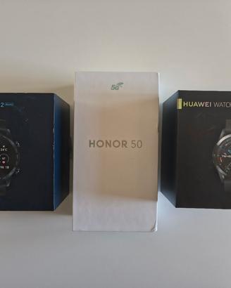 Honor 50 + Honor Magic Watch 2 + Huawei Watch Gt2