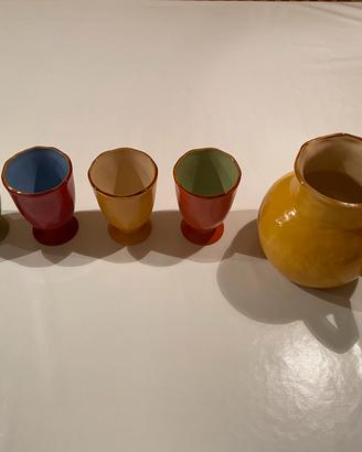 Bicchieri e brocca in ceramica "NOVITÀ"