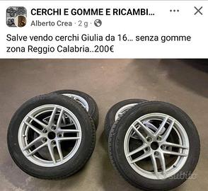 Cerchi in lega alfa romeo giulia/159 da 16