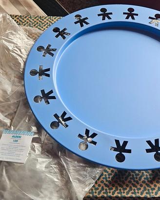 Alessi vassoio "Girotondo" acciaio blu