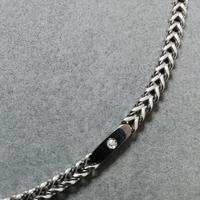 Set collana e bracciale acciaio con brillantino