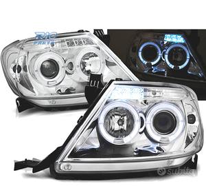 FARI TOYOTA HILUX 05-11 LED OCCHI ANGEL CROMATI