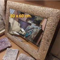 SPECCHIO   80x60  CORNICE  VETRO ORO
