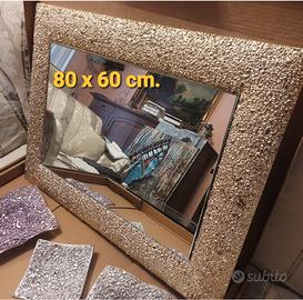 SPECCHIO   80x60  CORNICE  VETRO ORO