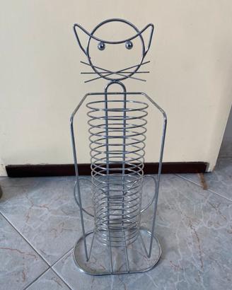Porta CD a Colonna Vintage Design Gatto